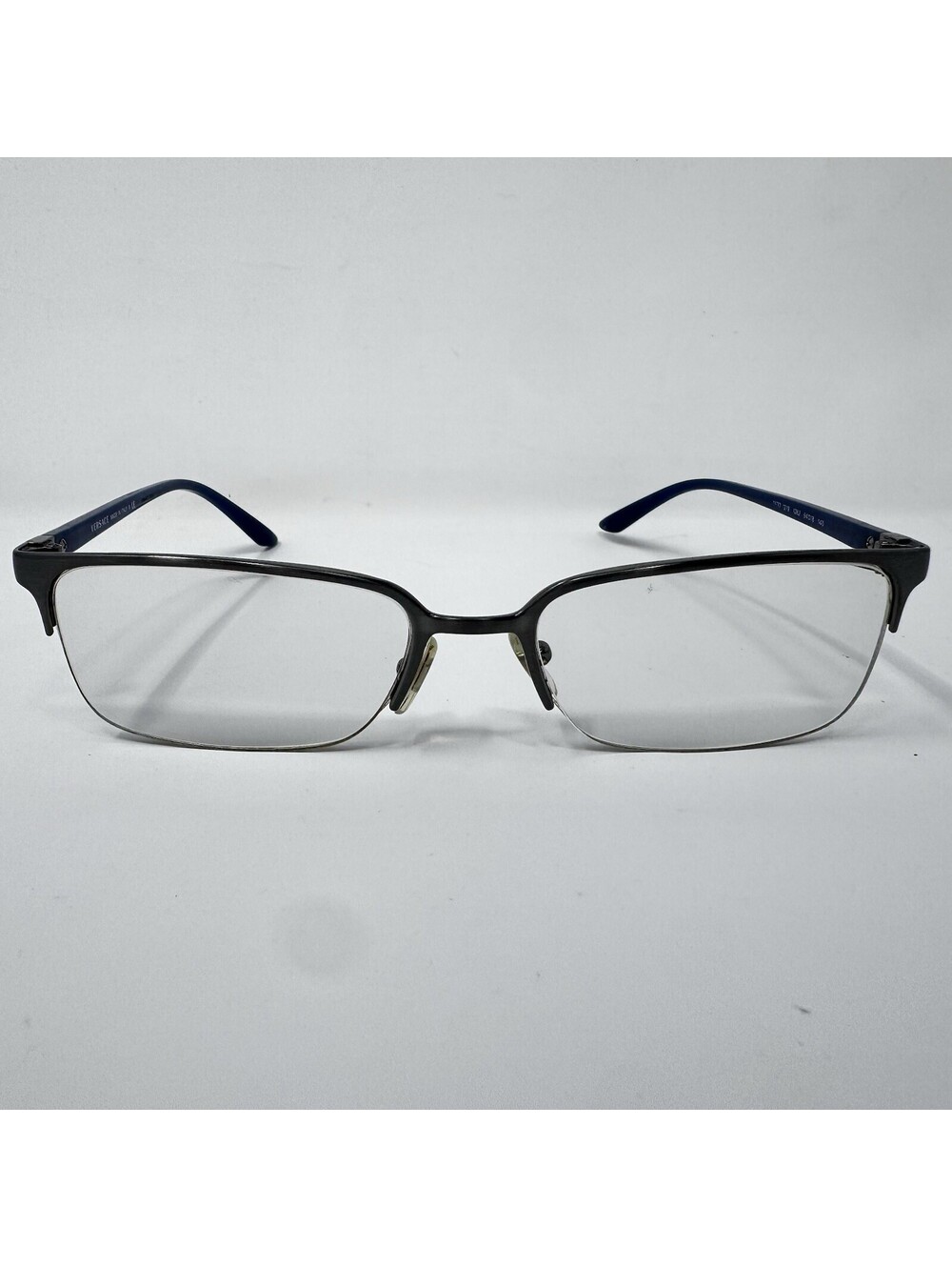 Versace MOD 1219 1262 Brushed Gunmetal Half Rim Eyeglass Frames 54-18-140 A